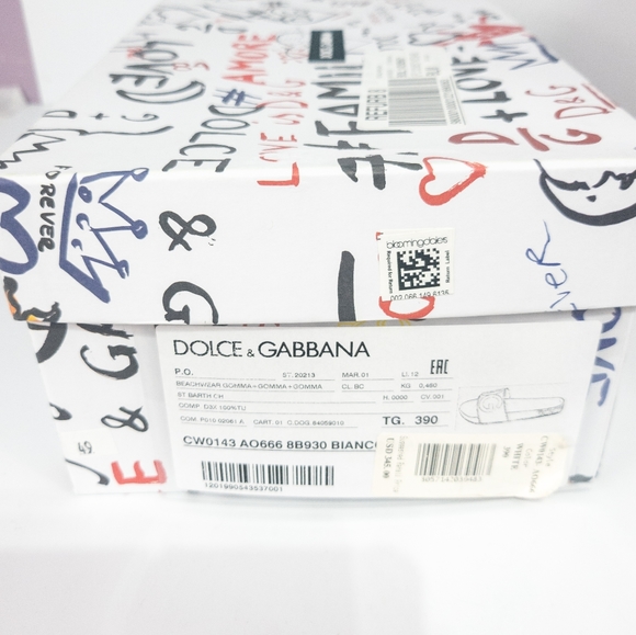 Dolce & Gabbana Monogram Beachwear Slide Sandal White - Picture 10 of 10
